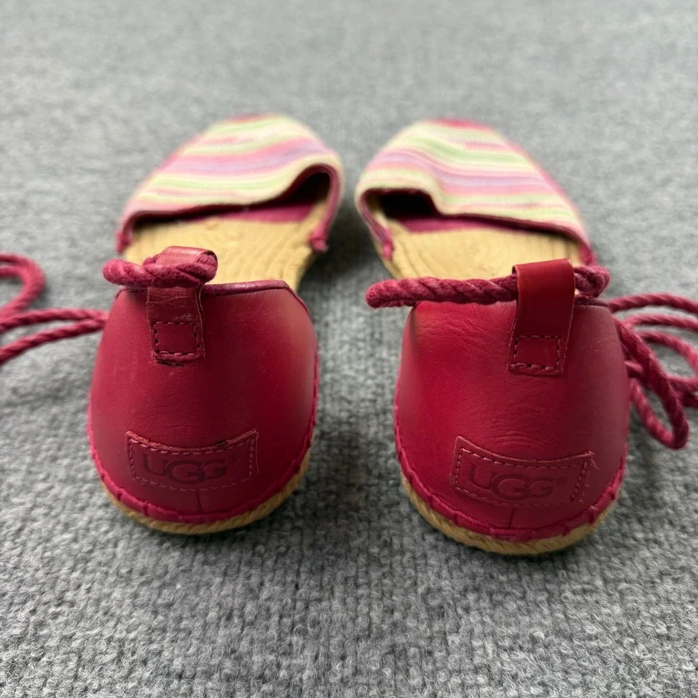 UGG AUSTRALIA LIBBI Sarape Flat Espadrille Womens Size 11 Ankle Lace Tie Sandal